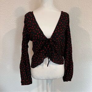 Realisation Par Black and Red Polka Dot Bianca Top